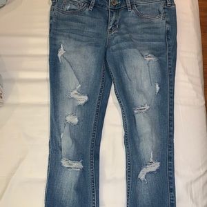 Light Blue Hollister Crop Skinny Jeans